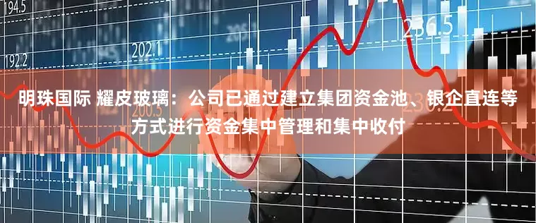 明珠国际 耀皮玻璃：公司已通过建立集团资金池、银企直连等方式进行资金集中管理和集中收付